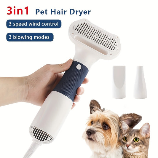 Quiet Pet Grooming Dryer With Comb Brush For Grooming Dogs, Cats, And Kittens - Fast Drying And Gentle On Fur