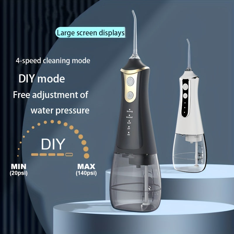 Electric Water Flosser Home Portable Flosser Usb Rechargeable Scaler Large-capacity Teeth Cleaner Dental Instrument With 5 Nozzles