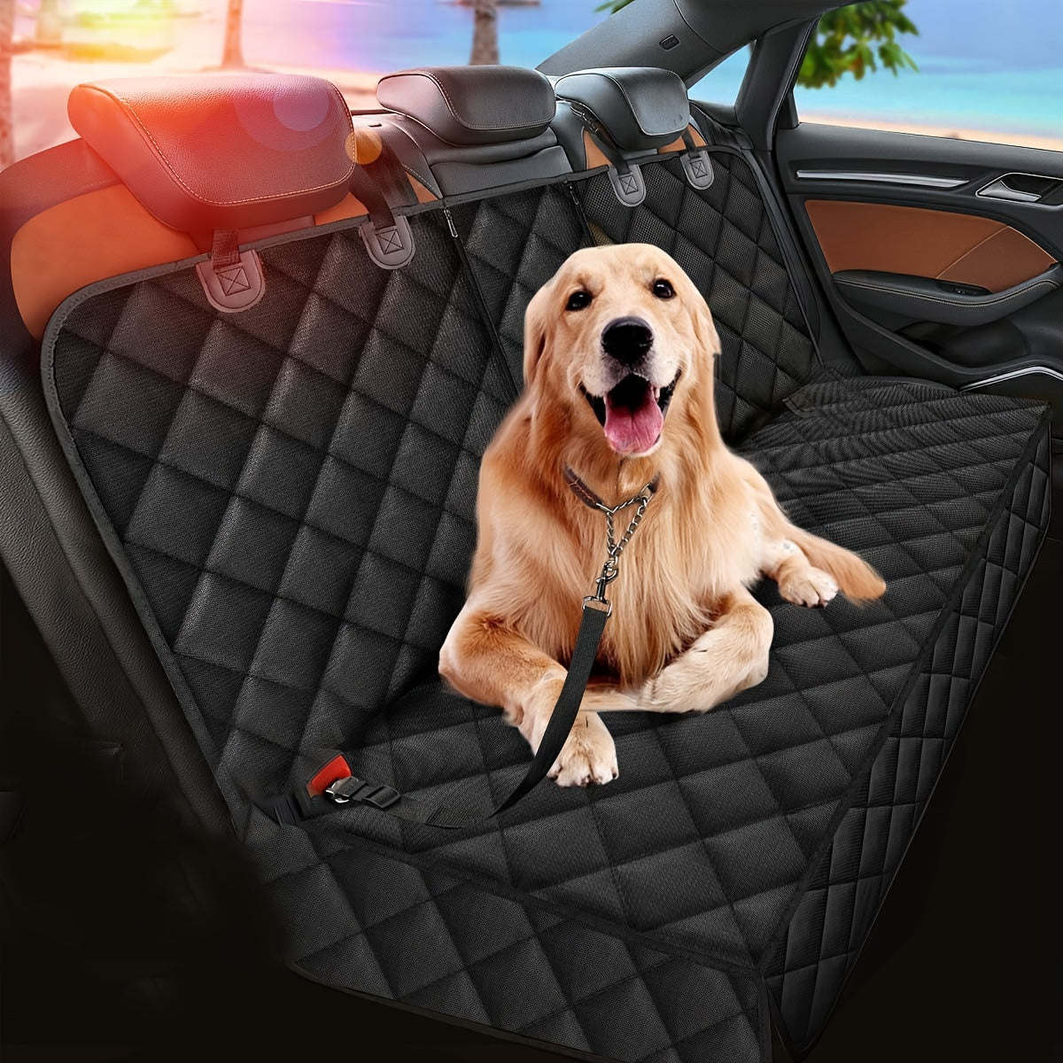 Estera del animal doméstico del coche Estera trasera negra del coche Asiento del animal doméstico Tela Oxford Impermeable Perro Estera Perro Protectores de coche