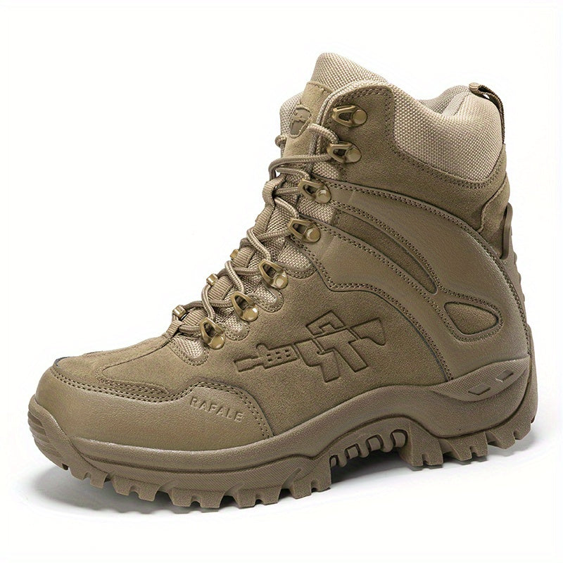 Men's Trendy High Top Lace Up Tactical Boots, Casual Outdoor Training Military Shoes With Assorted Colors