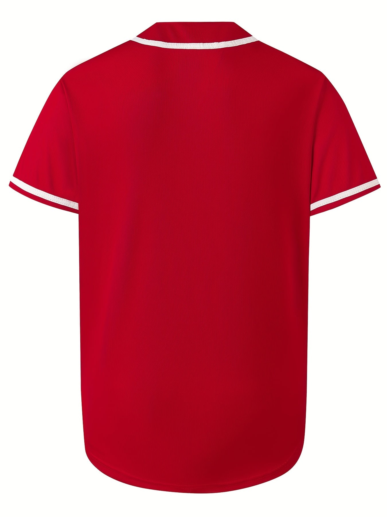 Plus Taille Hommes Solide De Baseball À Manches Courtes T-shirt, À La Mode D'été V-cou Tee Pour Les Sports De Baseball, polyvalent Hommes Vêtements