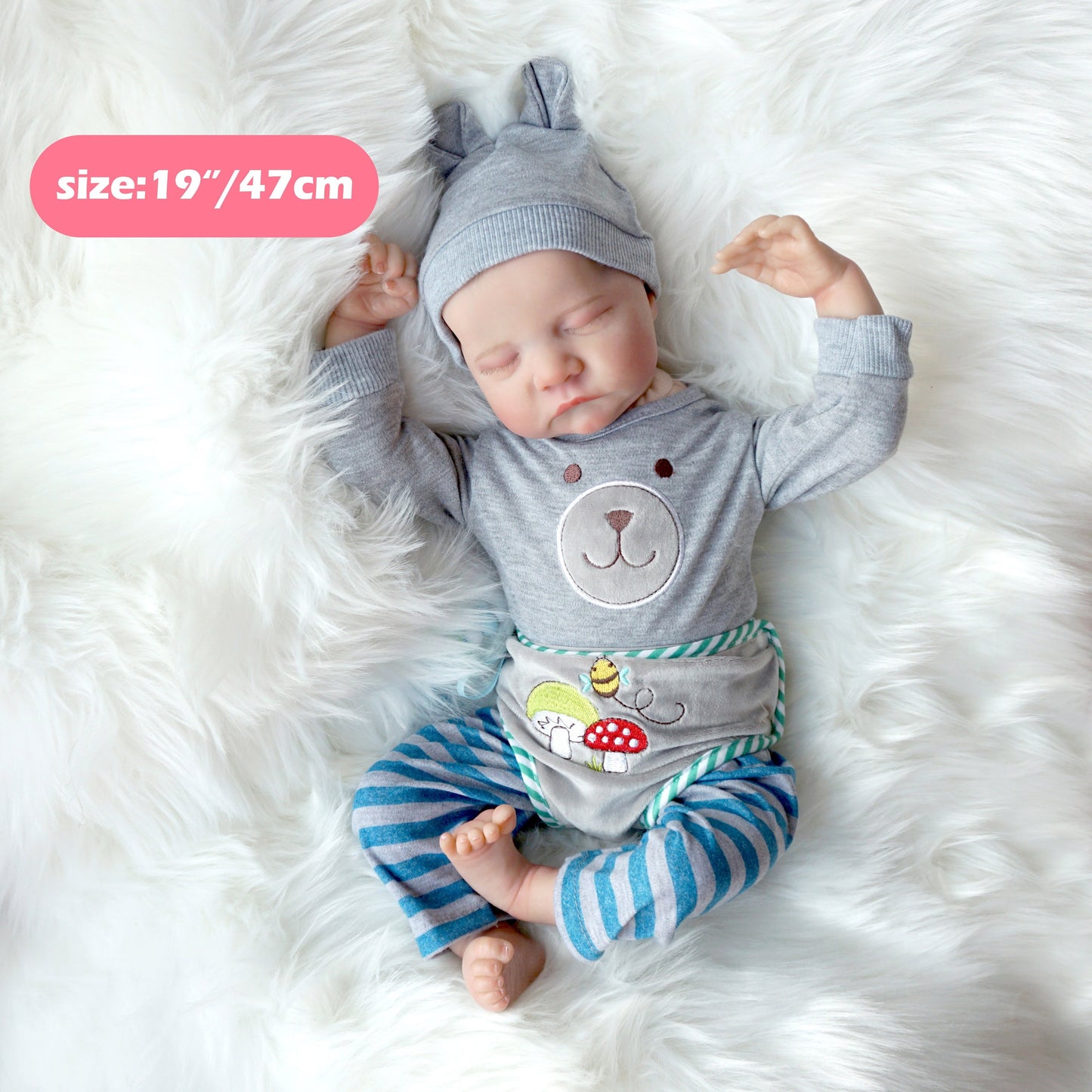 Reborn Baby Dolls 19inch\u002F47cm Sleeping Newborn Baby Dolls Soft Colth Body Reborn Baby Boy Gift For Kids