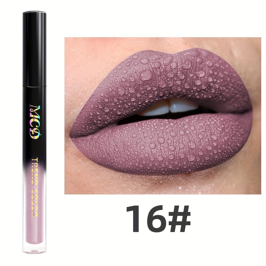 Non-Stick Long Lasting Lip Glaze Non Stick Cup Dark Color Waterproof Non Smudge Color Rendering Lip Mud