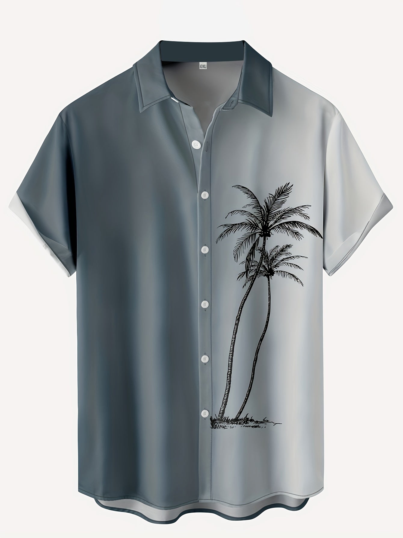 Más tamaño de los hombres del árbol coco manga corta camisa hawaiana, oversized Loose ropa para grandes y altos chicos, los mejores vendedores regalos