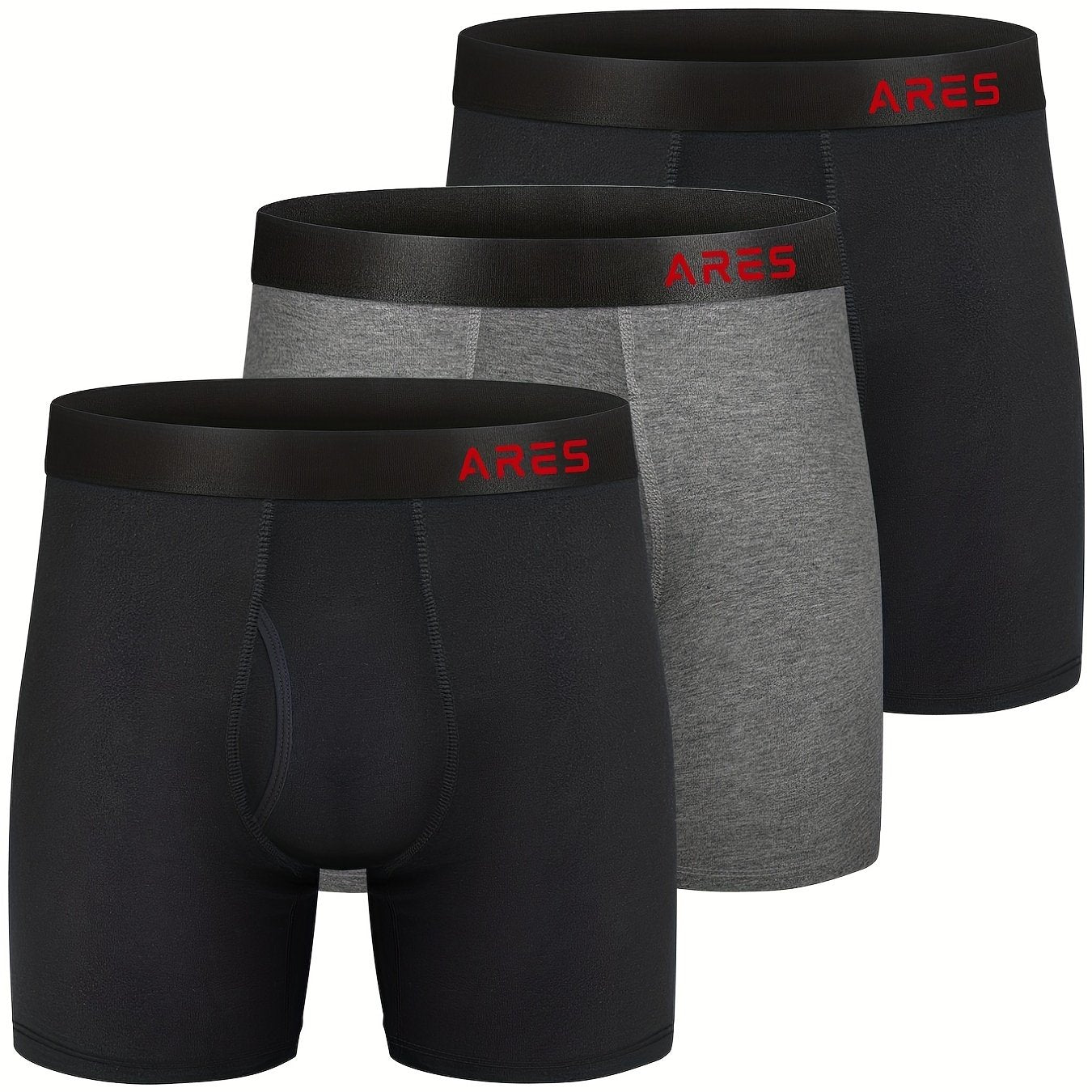 3 peças cuecas boxers longas de seda confortável de bambu masculina, cuecas esportivas da moda, roupa íntima respirável e confortável