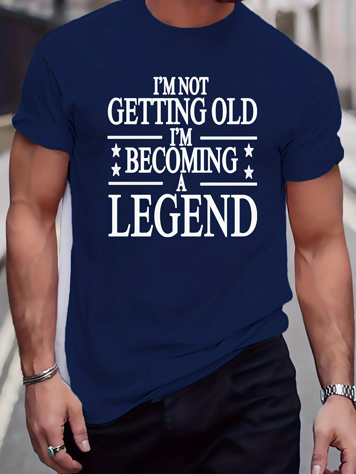 Más tamaño divertido letra gráfica camisetas para hombre, camisetas causales de gran tamaño para verano fitness leisurewear, ropa de hombre