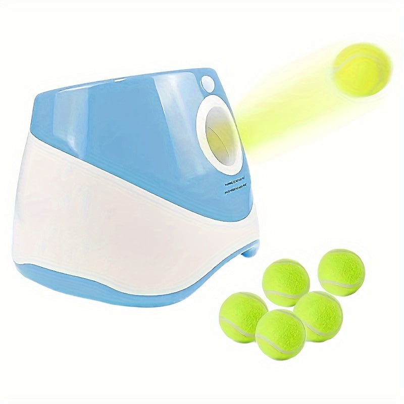 Pet Tennis Launcher Dog Toy With 6pcs Tennis Ball, Ball Throwing Pinball Machine, Throwing Ball Walking Dog Ball Throwing Machine Divine Tool Automatic Serve Machine