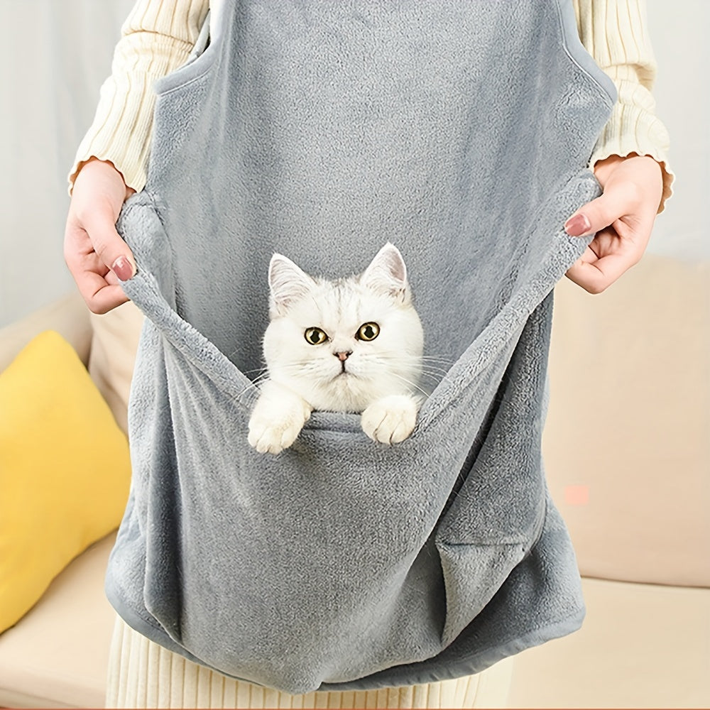 Acogedor delantal para mascotas para gatos pequeños y perros-Perfecto para viajes de invierno al aire libre-Características Bolsa colgante de pecho y bolsillo para dormir gato