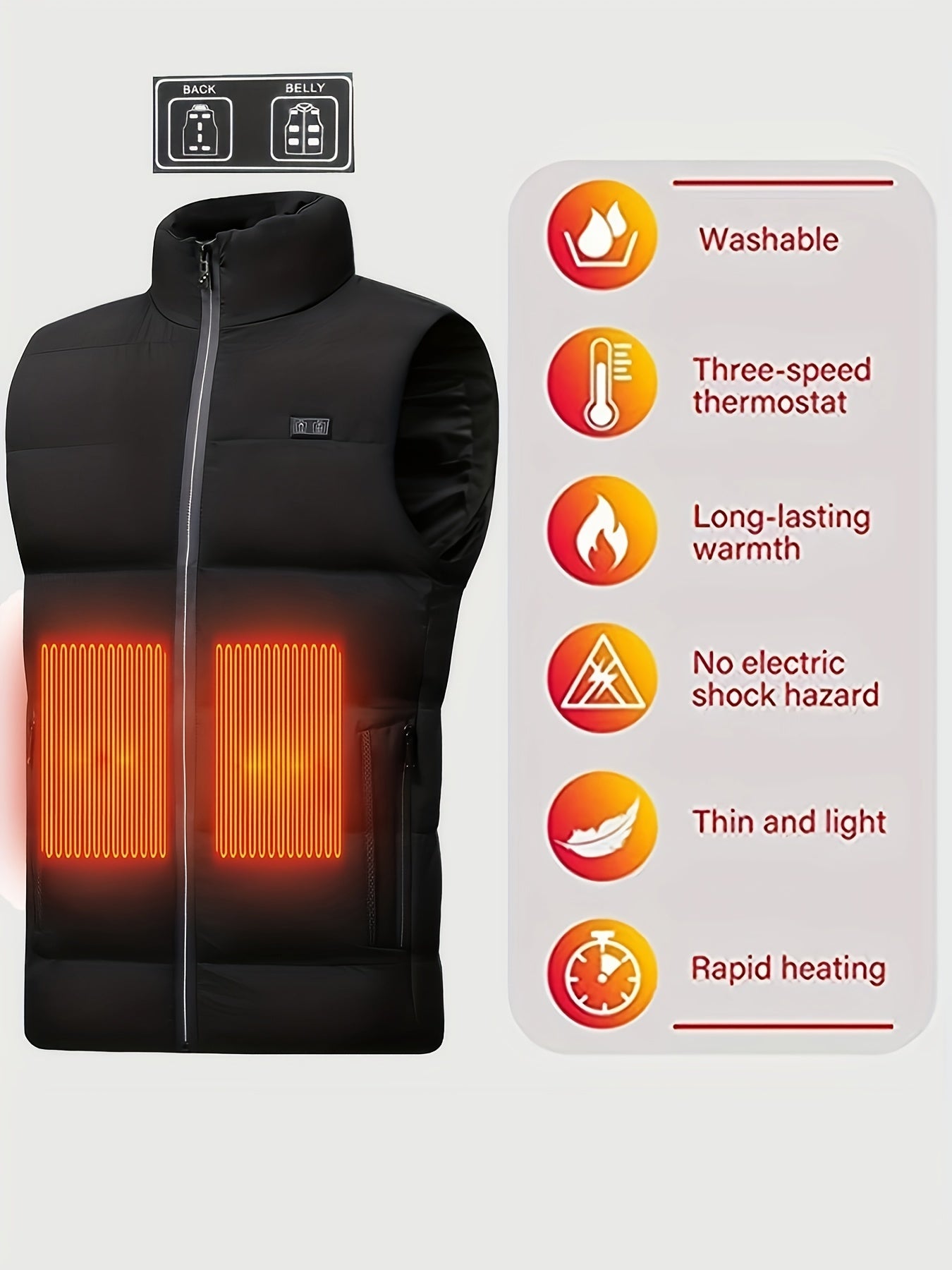 9 Areas Heated Vest For Men, Constant Temperature Intelligent Electric Sleeveless, Mens Winter Jacket Waistcoat