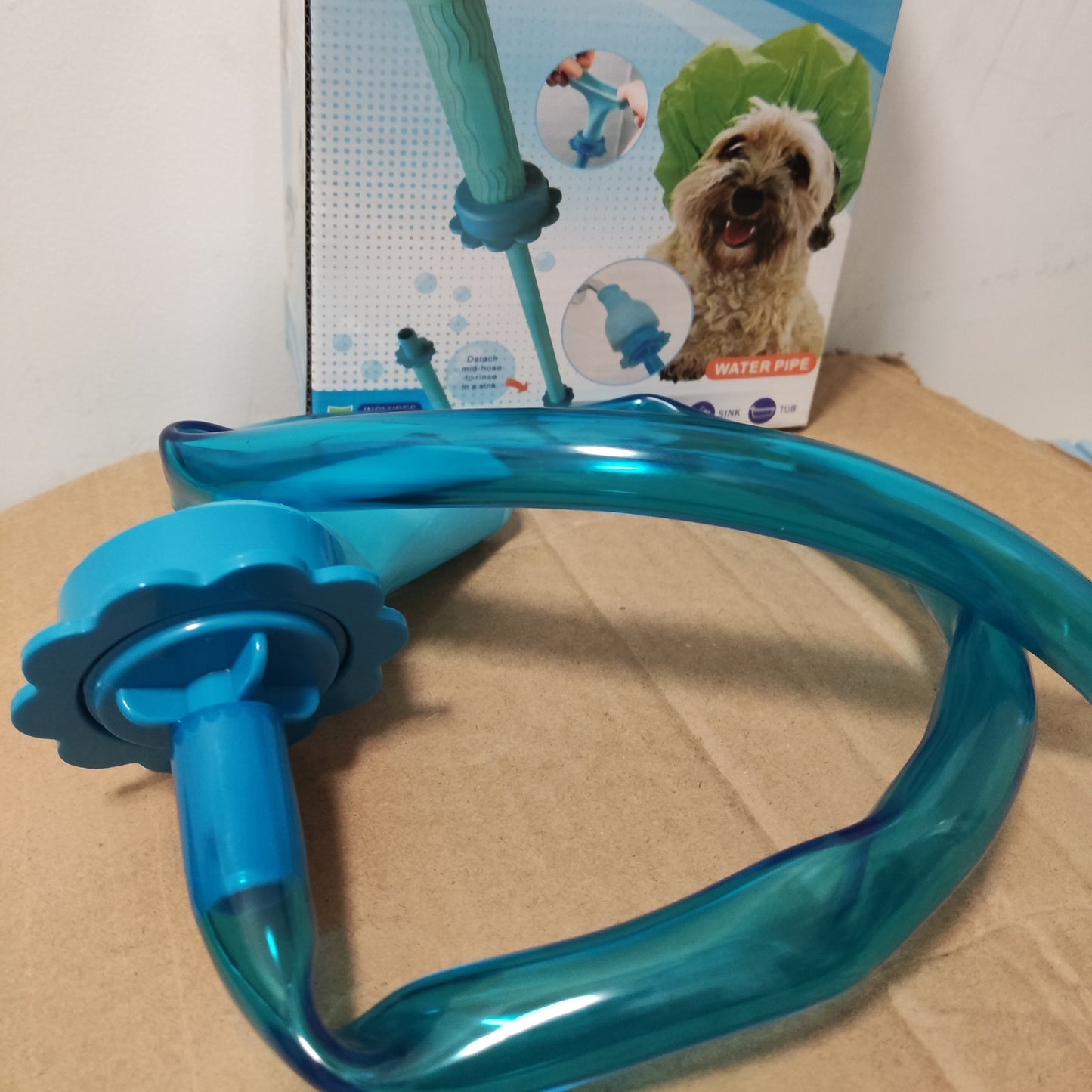 Perro manguera de lavado de silicona accesorio, bañista mascota para ducha y lavabo, rociador de ducha de mano