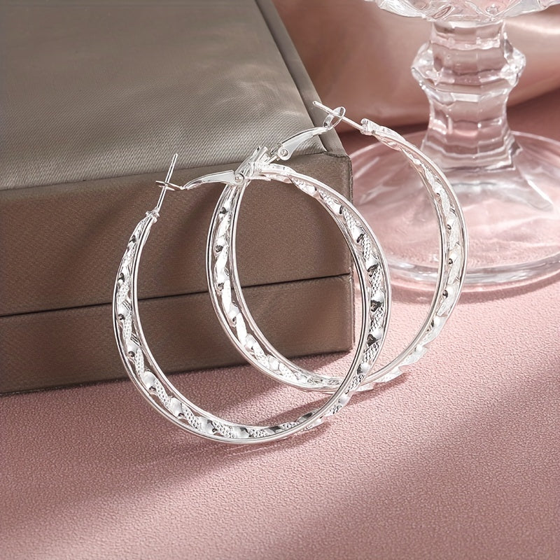 925 Silver Hoop Earrings Huggie Earrings Exquisite Jewelry Accessories For Women Bridal Wedding Party Prom Accessories