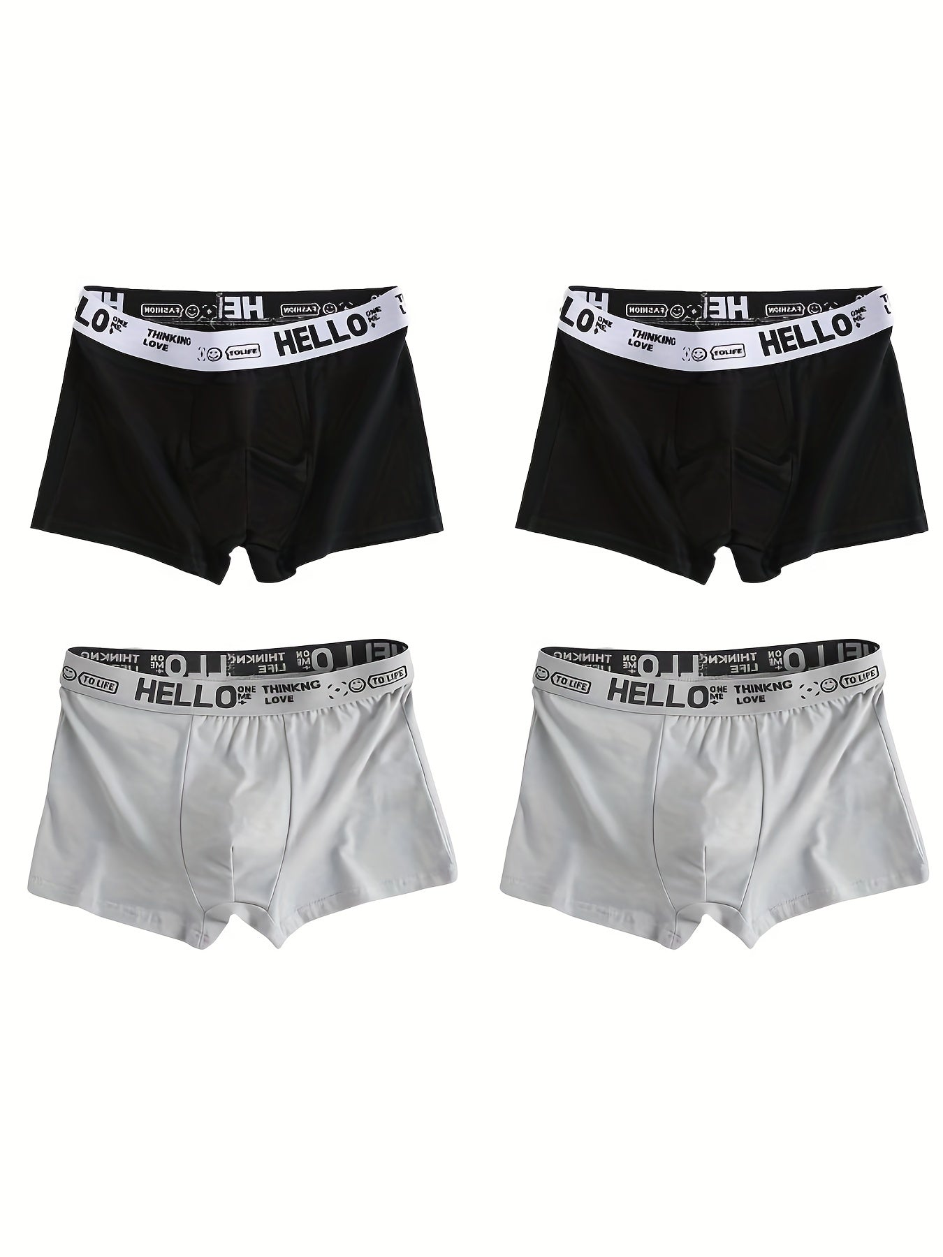 4 Packungen Herren Baumwolle atmungsaktiv bequeme Boxershorts Unterwäsche