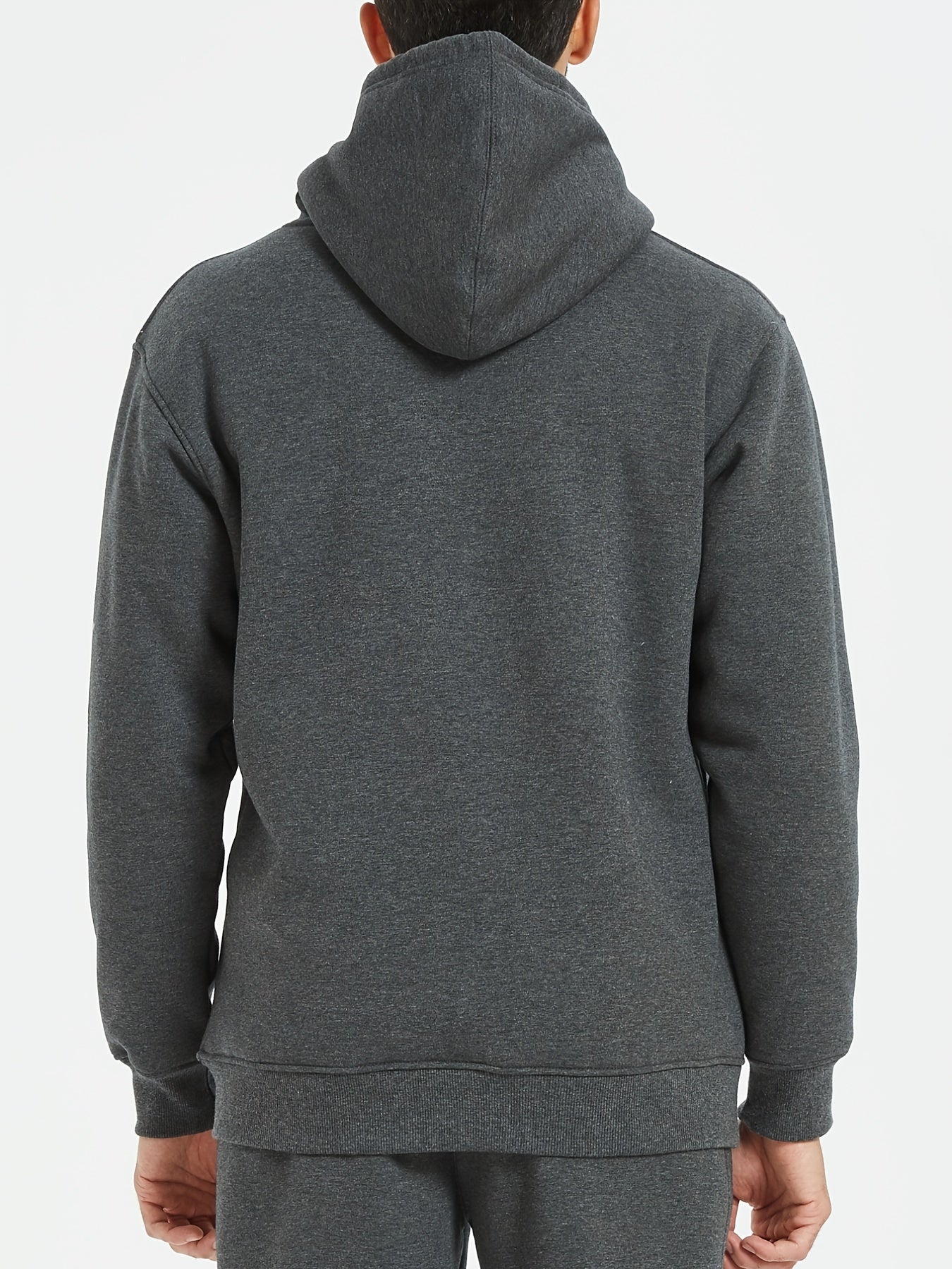 Men's Casual Stylish Solid Hooded Sweatshirt, Long Sleeve Tees For Spring\u002Fautumn, Men's Clothing, Plus Size