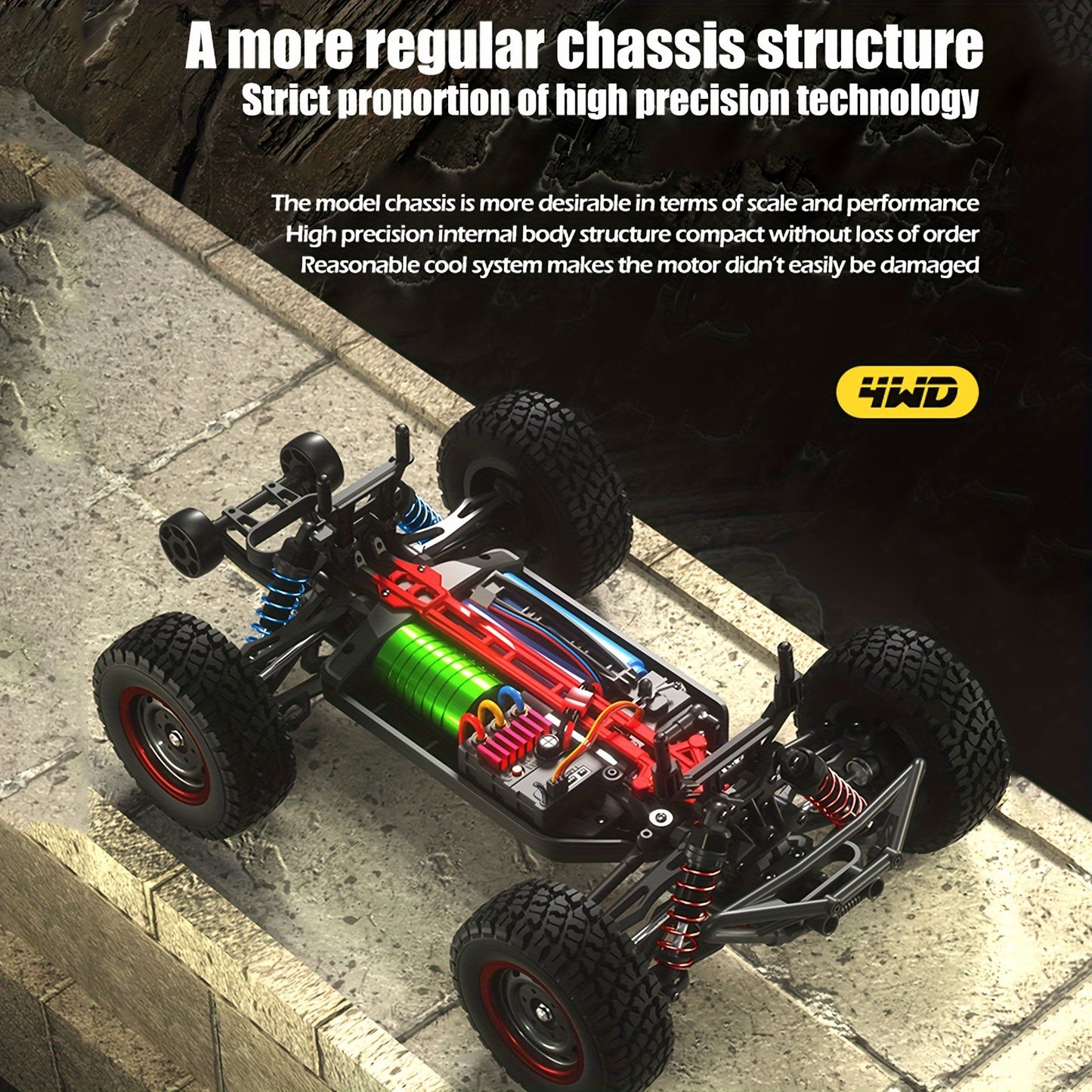 Carbon Brush Motor RC Car With High Speed Off-road Racing, All Terrains Available, Good Gripping, Full Proportional Throttle, Independent Suspension System, Birthday Christmas Gift