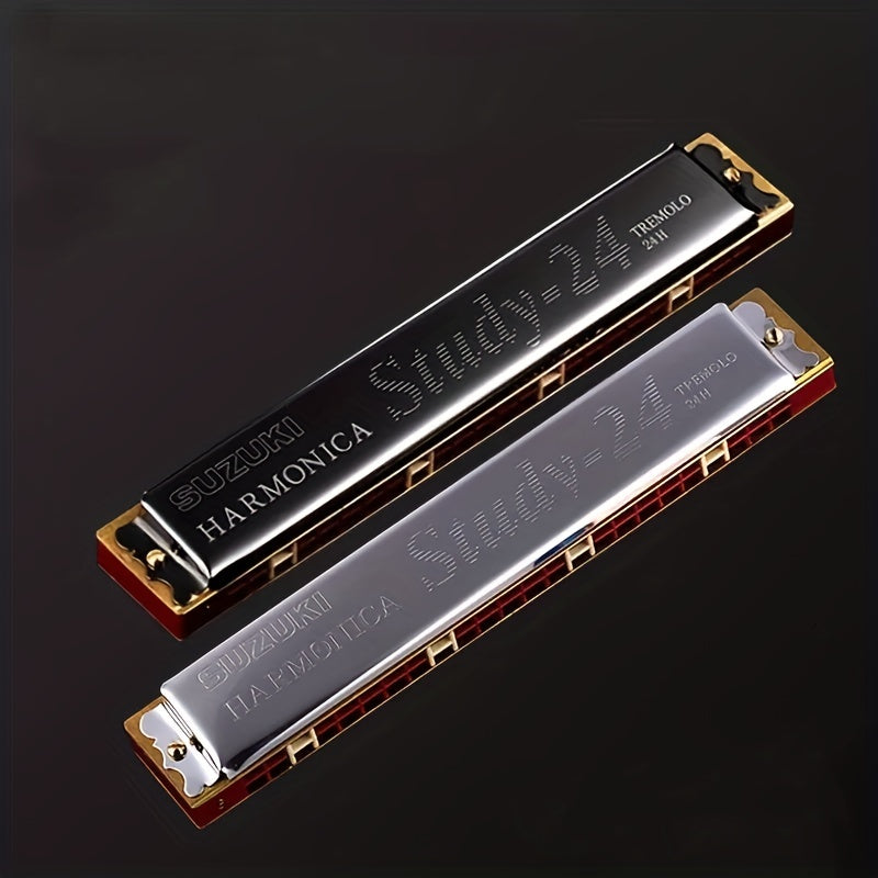 24-Hole Harmonica: Professional Performance Level for Adult Beginners, Children, & Students