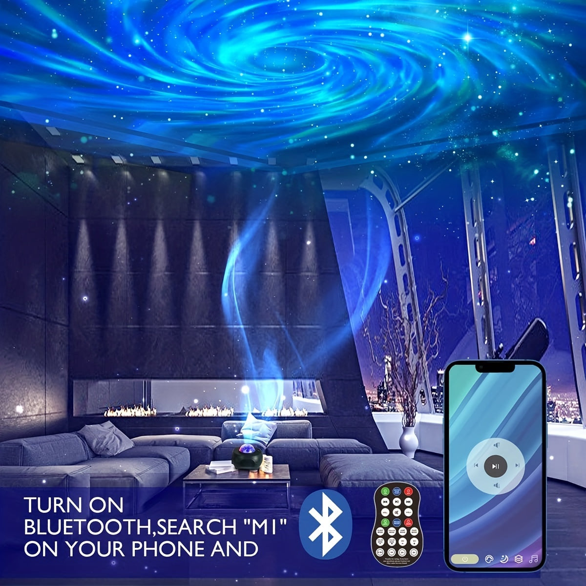 Star Projector, Birthday decoration gift nightlight, APP control, Shadow projector with speakers and remote control Nebula star Projector flicker ceiling star projection for family games bedroom room decoration to create a romantic atmosphere light