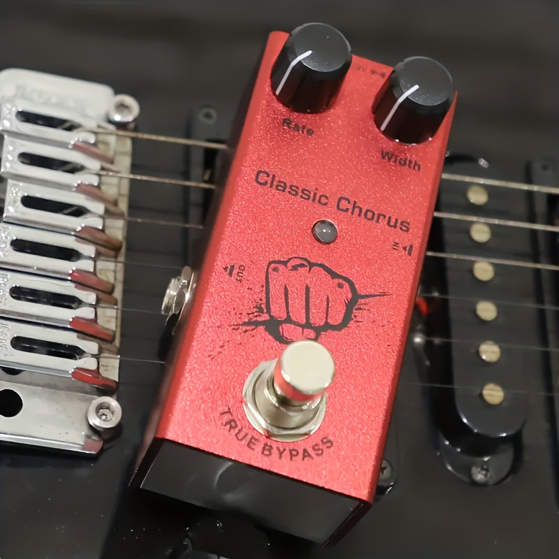 E-Gitarren Pedal Mini Größe CLASSIC CHORUS Effekte True Bypass Dist Rate Breite Mit DC 9V Netzteil Rot