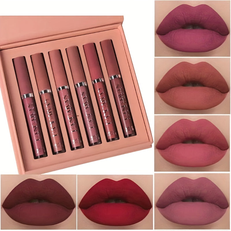 6 Pcs\u002FSet New Long Lasting Waterproof Lipstick Set Women Lips Makeup Cosmetic