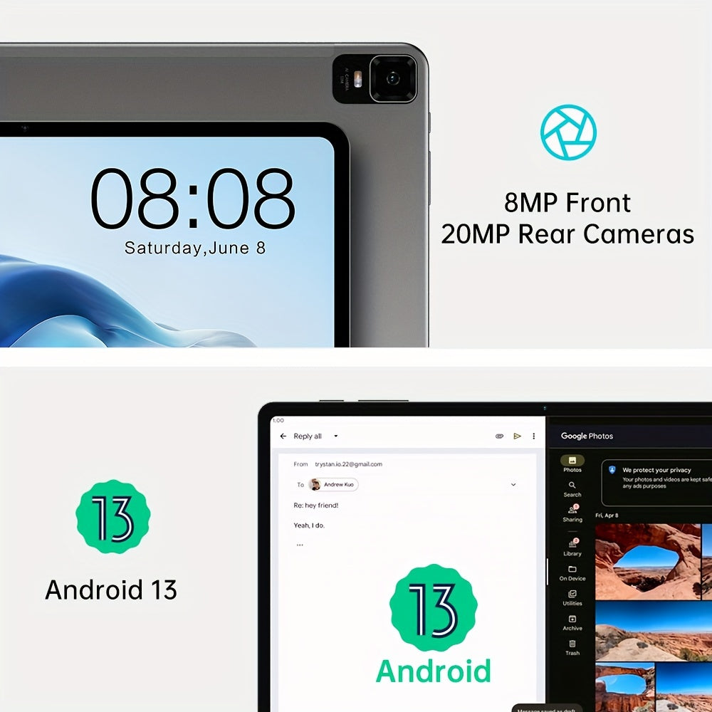Teclast T50 Tablet PC 11 Inch  2K TDDI Fully Laminated T616 8-Core  8+8GB RAM 256GB ROM With 1TB Expand,  LTE Support Dual SIM Android 13 Tablet  7500mAh Battery 18W PD Fast Charging  Google GMS Certified Wi-Fi Tablet , 8MP+20MP Rear Cameras