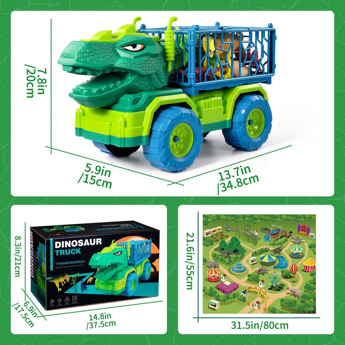 Jurassic Abenteuer wartet! 8 Dino-Figuren, LKW, Eier &amp; Spiel-Matte-perfektes Dinosaurier-Spielset für Kinder 3-5 Jahre!