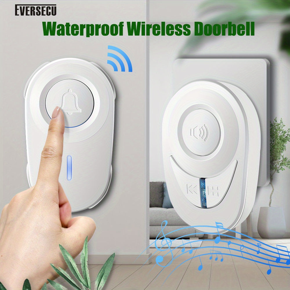 1000 Feet Wireless Doorbell Outdoor Waterproof Smart Home Door Bell US Plug 48 Chords LED Flash Home Classroom Office Security Alarm