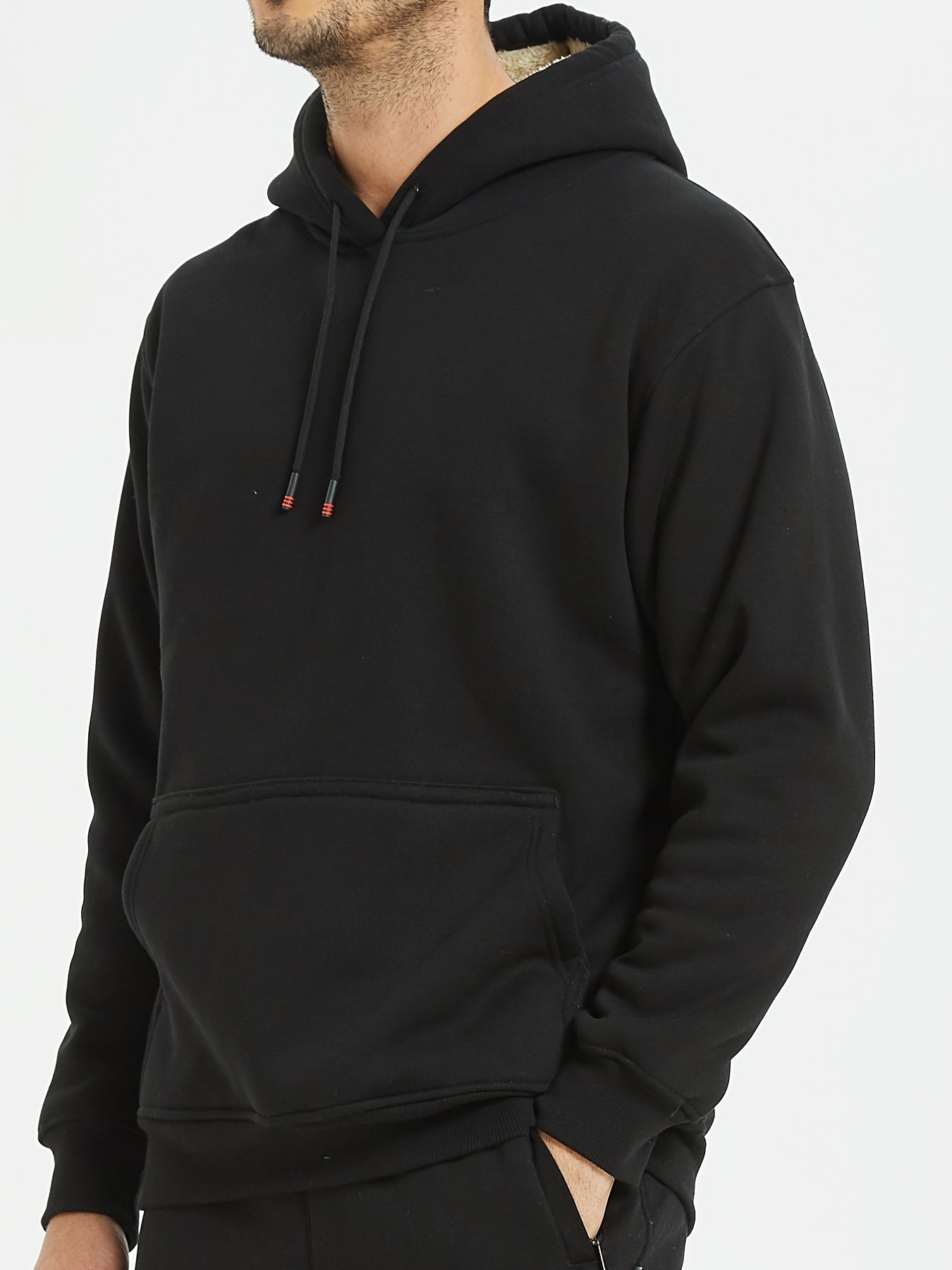 Men's Casual Stylish Solid Hooded Sweatshirt, Long Sleeve Tees For Spring\u002Fautumn, Men's Clothing, Plus Size