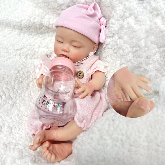 12.99inch Can Drink Milk Can Pee Silicone Reborn Dolls Soft Full Body Solid Silicone Bebe Reborn Dolls Gift Boneca Reborn Corpo De Silicone, Halloween\u002FThanksgiving Day\u002FChristmas Gift