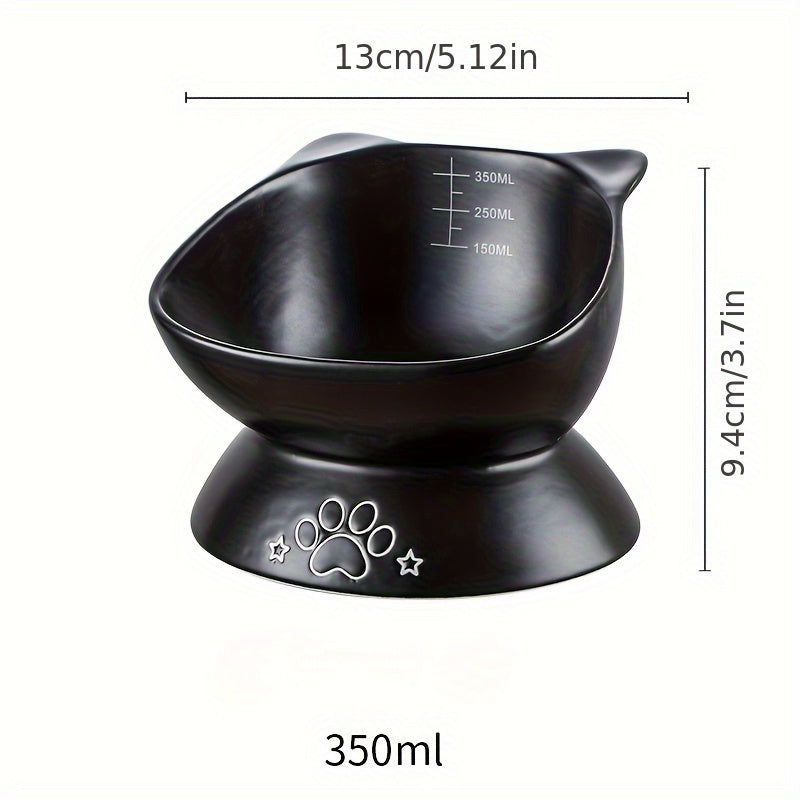 Ceramic High Foot Cat Bowl For Cat Cervical Protection, Pet Supplies