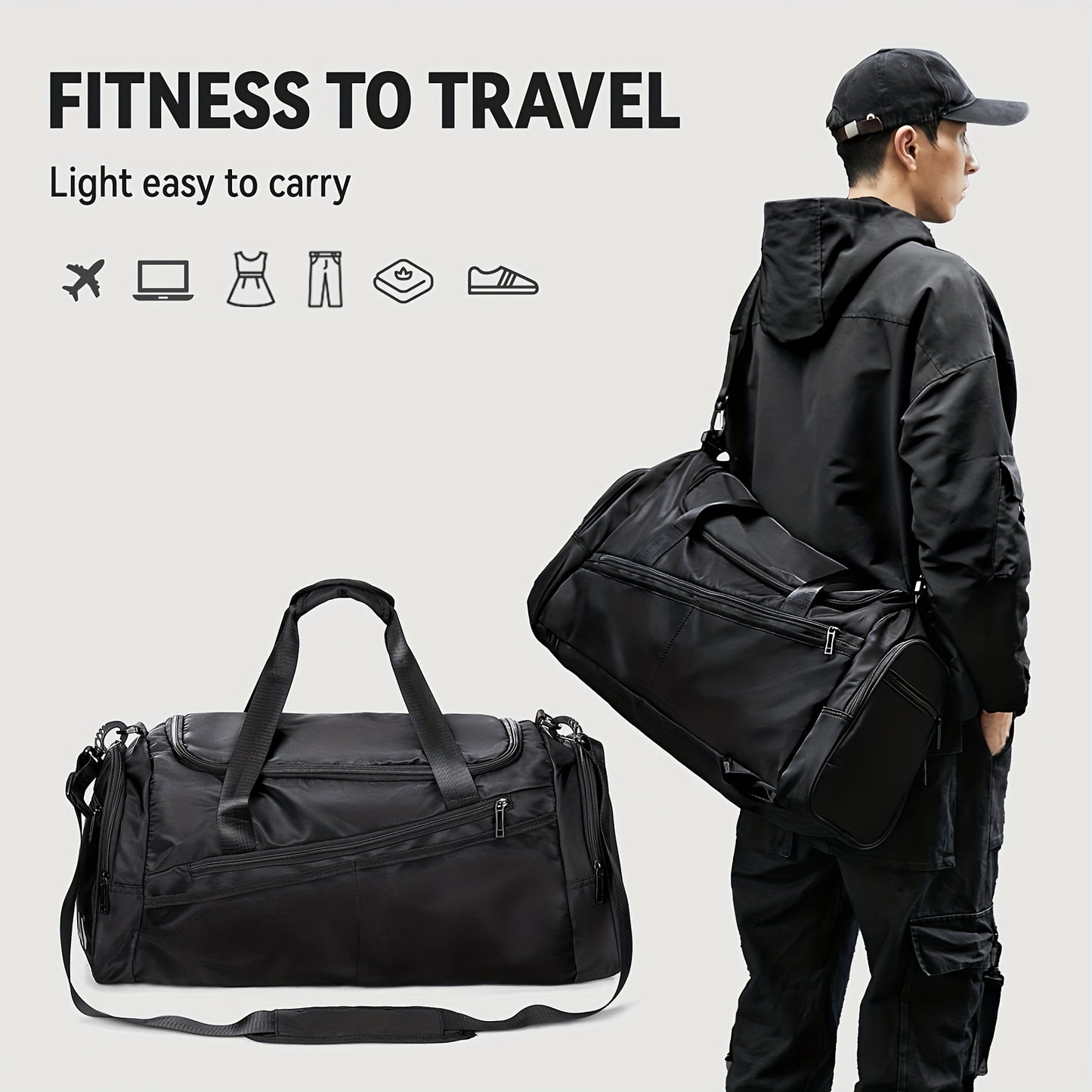 Large Capacity Travel Backpack, Sports Fitness Gym Business Tote Bag, Carry On Weekender Overnight Bag & Luggage Accessories