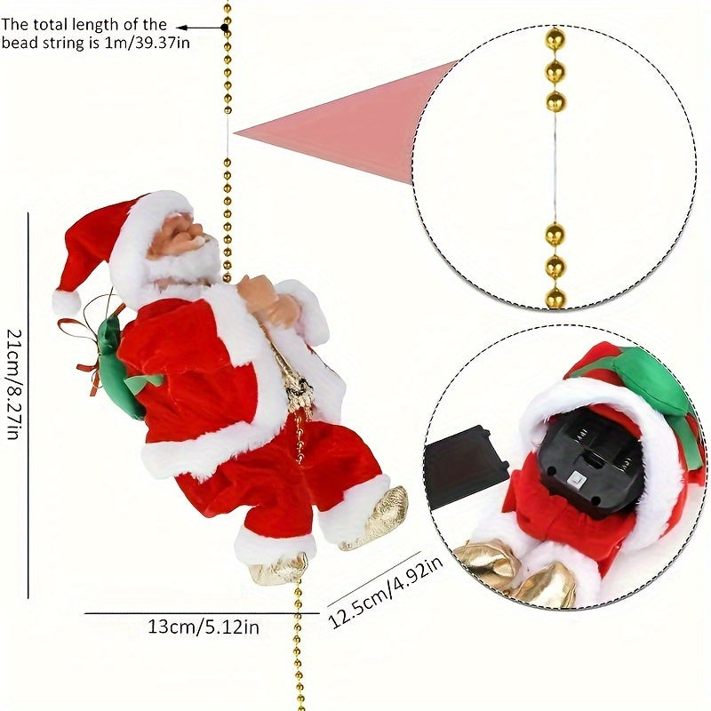 Bola de Navidad eléctrica escalada y cuerda escalada anciano