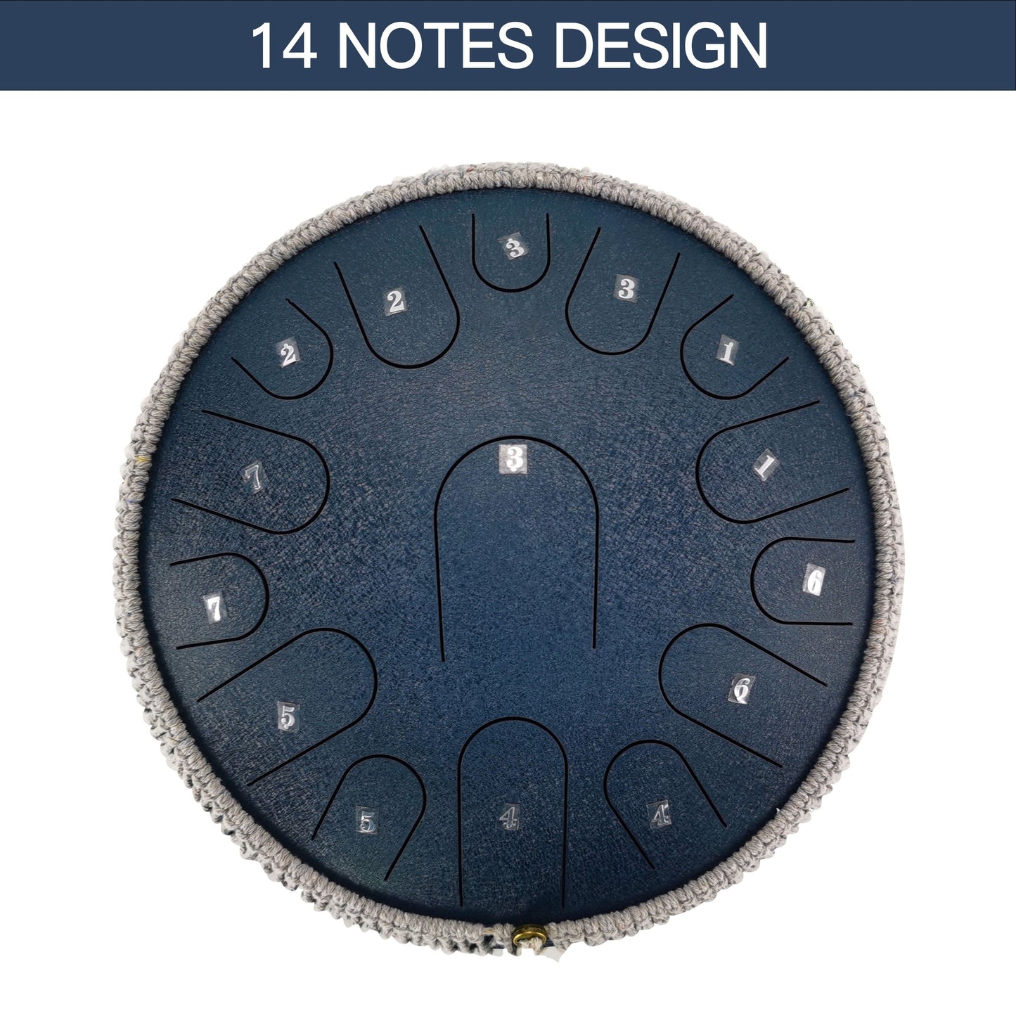 Steel Tongue Drum -15 Notes 14 Inch Tongue Drum Instrument - Hand Pan Drums With Music Book, Steel Handpan Drum Mallets And Carry Bag,Handpan Drum For Adults (Navy Blue)