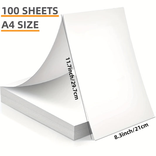 100 Sheets Thermal Printer Paper, A4 Letter, Folded, Continuous, Perforated, Quick Dry For Pen, Compatible With ITP01\u002FA40\u002FM08F\u002FMT800  Portable Thermal Printer