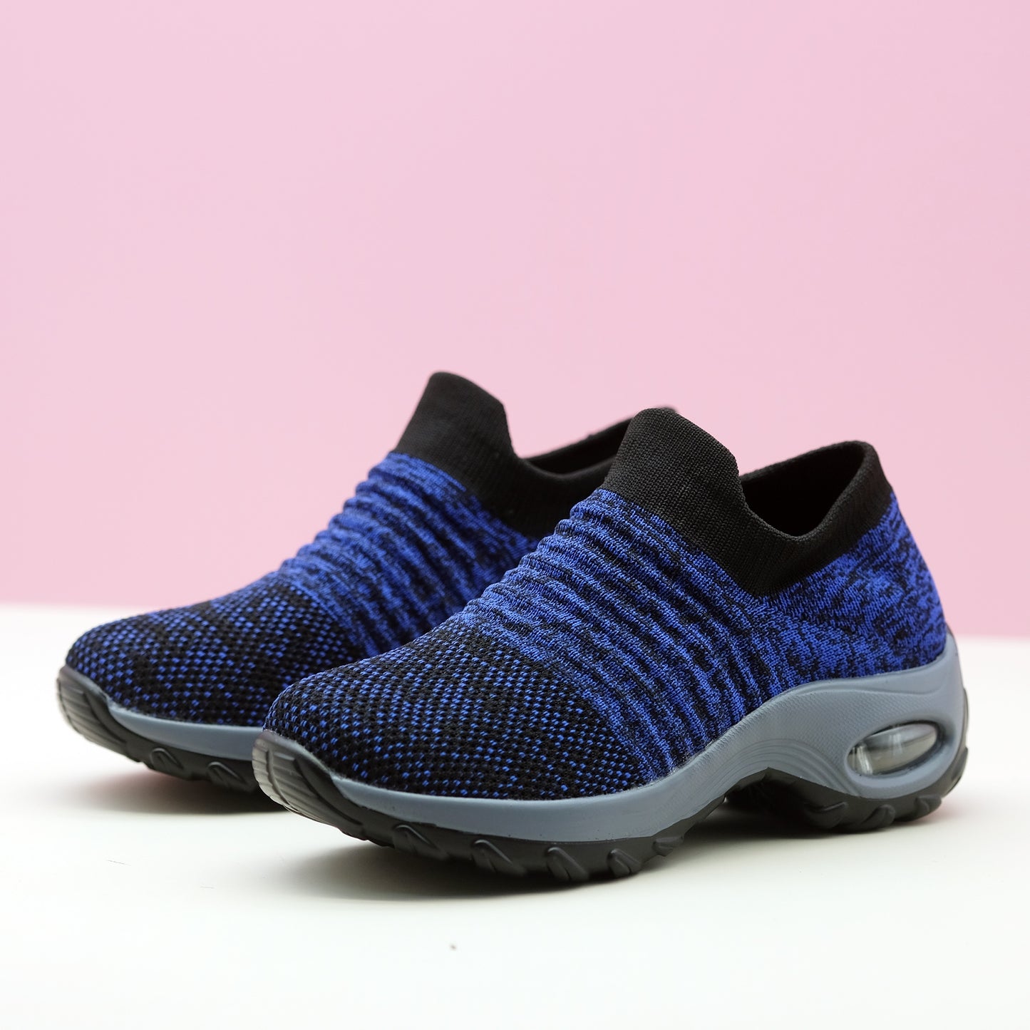 Women's Breathable Knit Sneakers, Comfortable Low Top Slip On Shoes, Women's Air Cushion Shoes