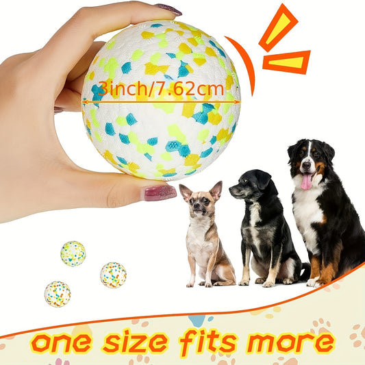 3pcs Dog Durable Crew ETPU Ball Toy, Pet Grinding Teeth Toy For Dog Interactive Supply