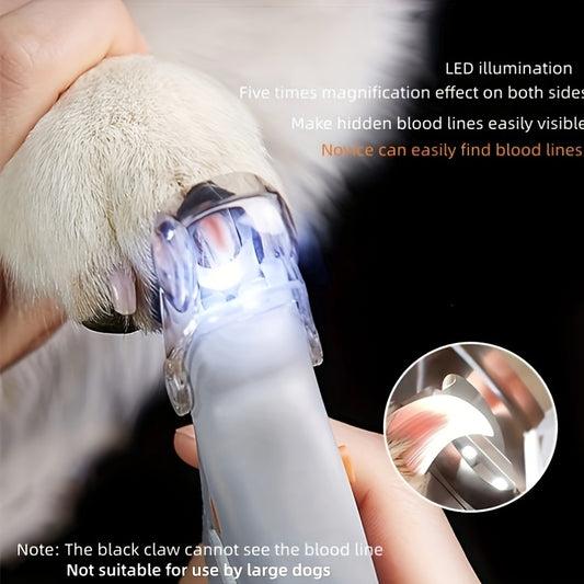 LED Pet Nail Clippers With Scissors And Polisher - Easy And Safe Grooming For Cats And Dogs