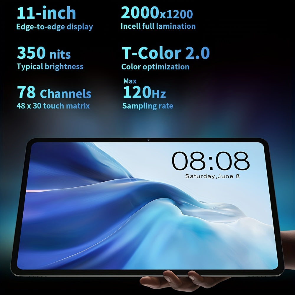 Teclast T50 Tablet PC 11 Inch  2K TDDI Fully Laminated T616 8-Core  8+8GB RAM 256GB ROM With 1TB Expand,  LTE Support Dual SIM Android 13 Tablet  7500mAh Battery 18W PD Fast Charging  Google GMS Certified Wi-Fi Tablet , 8MP+20MP Rear Cameras