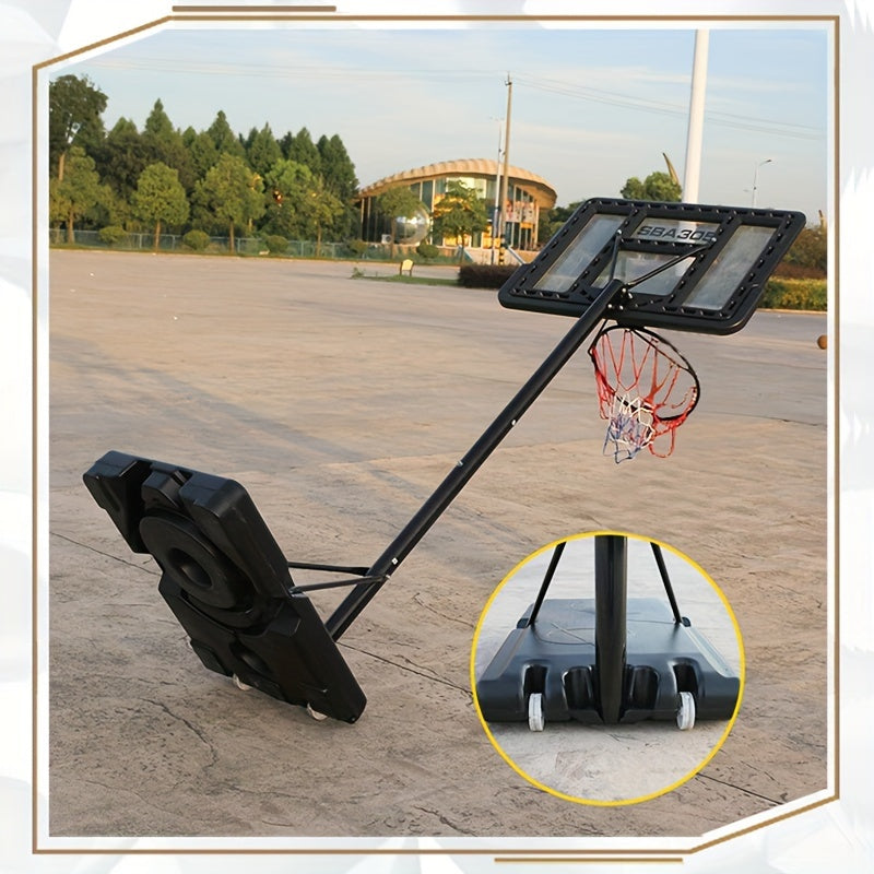 1pc Standard Basketball Rack, Mobile Adjustable Portable Basketball Rack, Basketball Hoop - Adjustable Height Between 2.45m And 3.05m Above The Ground (96.46inch And 120.08inch )