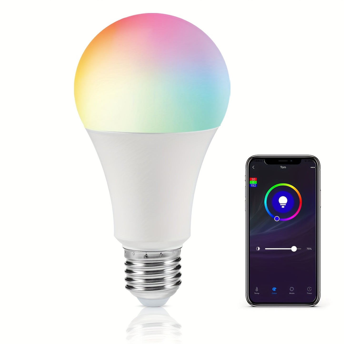 Las bombillas LED inteligentes funcionan con Alexa, Google Home, soporte de voz y control remoto Música Sincronización Color Cambio de luces Temporizador Dispositivo inteligente para el hogar