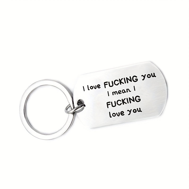 1pc I Love You Keychain Funny Metal Key Ring Purse Bag Backpack Car Charm Earphone Accessory Couples Valentine's Day Gift