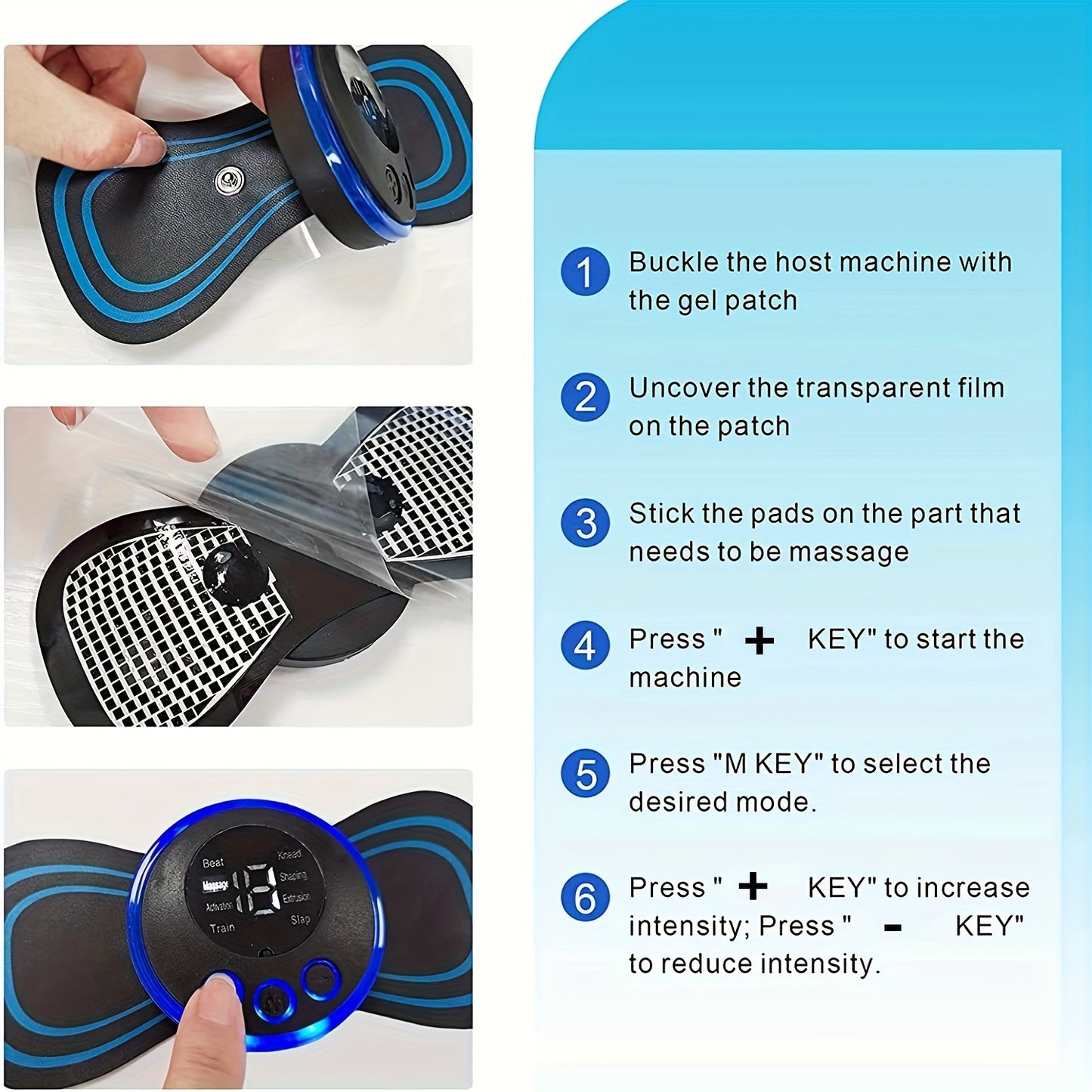 1pc Electric Mini Massage Sticker, Home Portable Meridian Intelligent Pulse Shoulder And Neck Massager, Massager Instruments