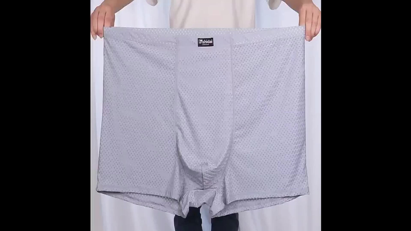 3 Stück Herren Plus Size Boxershorts, Mesh atmungsaktive weiche, bequeme Boxershorts, Eis Seide Coole Boxershorts für den Sommer, Herren Unterwäsche