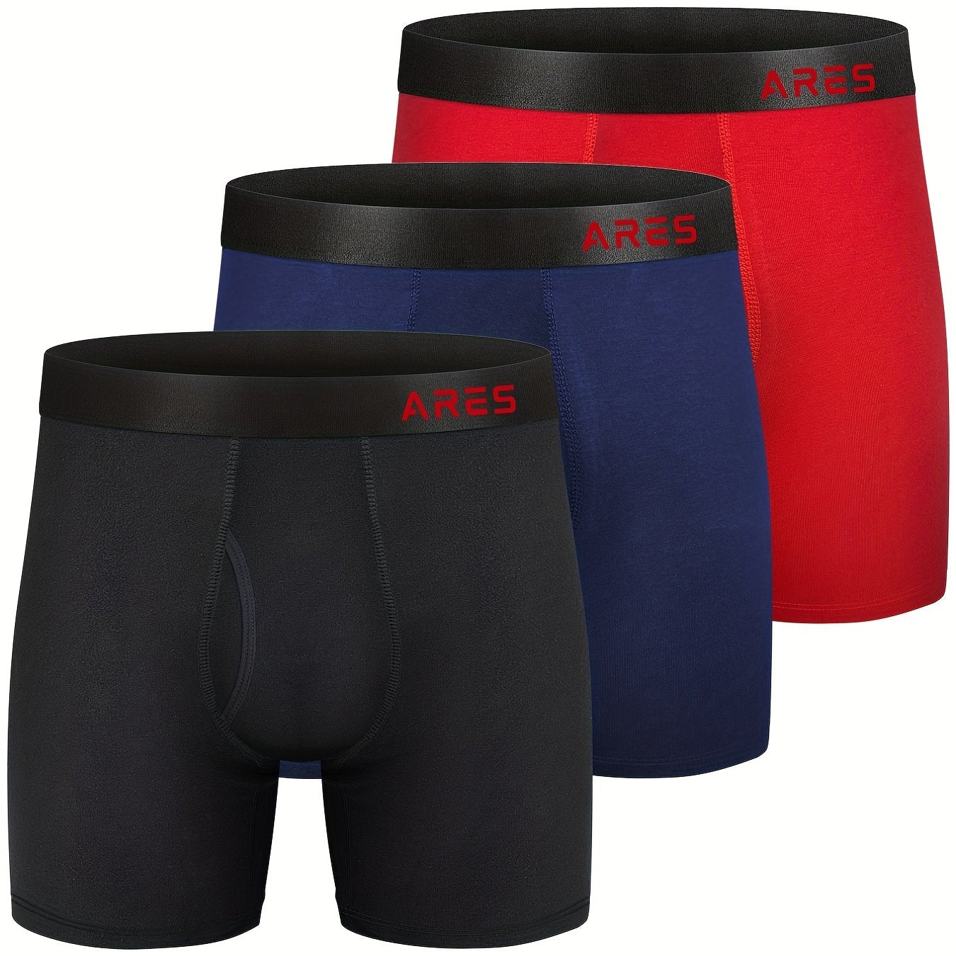 3 peças cuecas boxers longas de seda confortável de bambu masculina, cuecas esportivas da moda, roupa íntima respirável e confortável