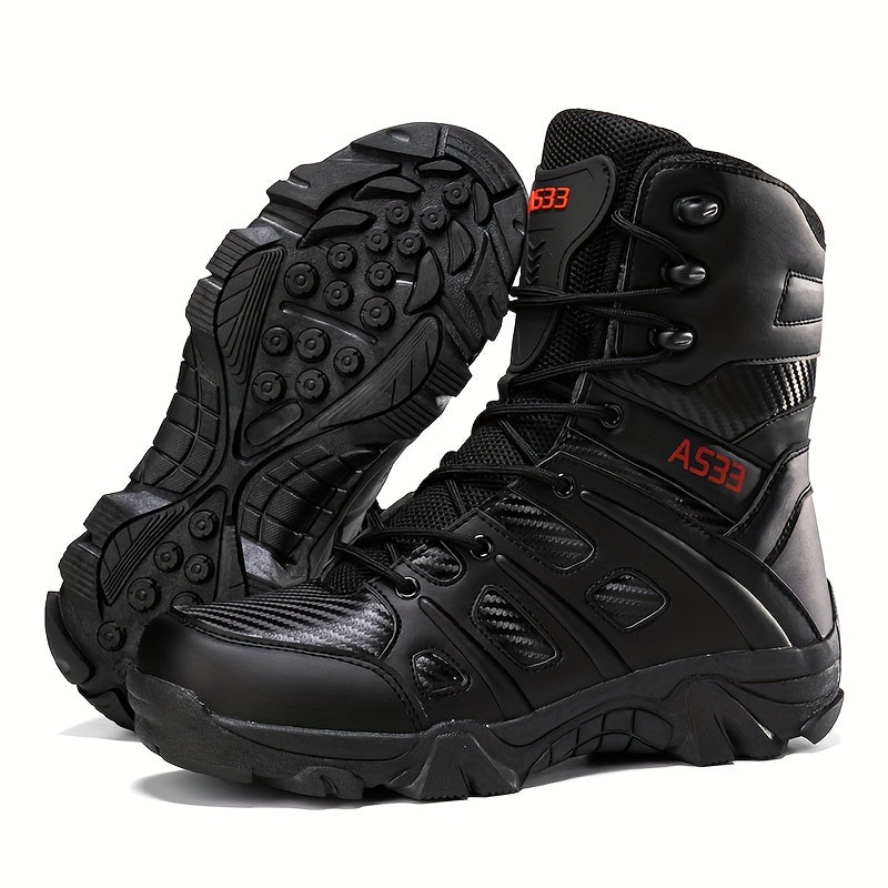 Men's Military Tactical Boots, Wear-resistant Non-slip Combat Boots For Outdoor Hiking Trekking