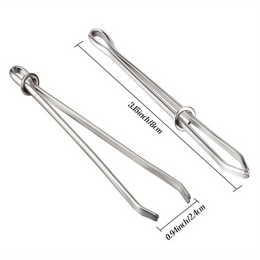 2pcs Needle Elastic Threader Self-Locking Tweezers Clip For Waist Band Craft Easy Pull Sewing Tool