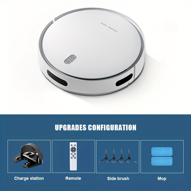 1pc, Smart Robot Vacuum Cleaner, Automatic Robot Vacuum Cleaner, Self-Charging Mopping Machine 3-in-1 Large-scale Sweeping For Pet Hair Dry Wet Mopping And Disinfecting Floors Strong Suction Sweeper Vacuum Cleaner