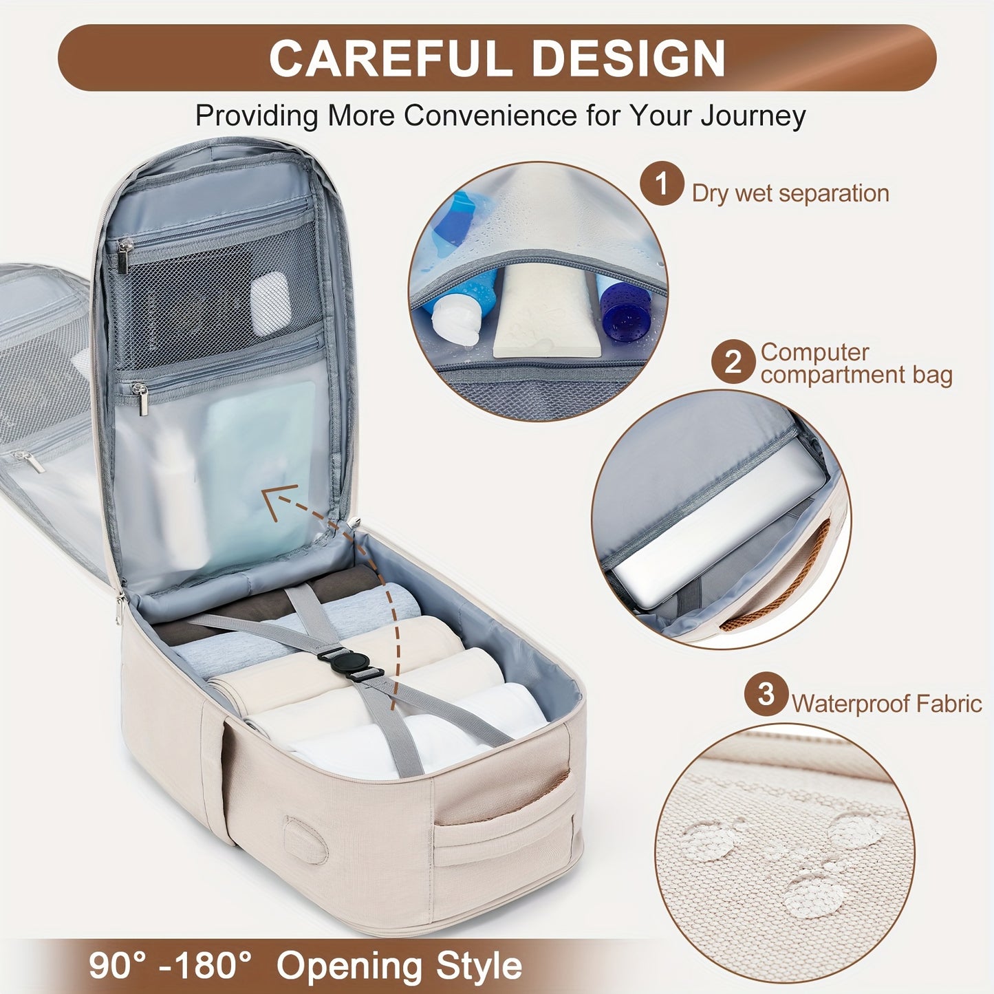 Simple Travel Luggage Backapck, Versatile Multifunctional Solid Color Rucksack For Outdoor