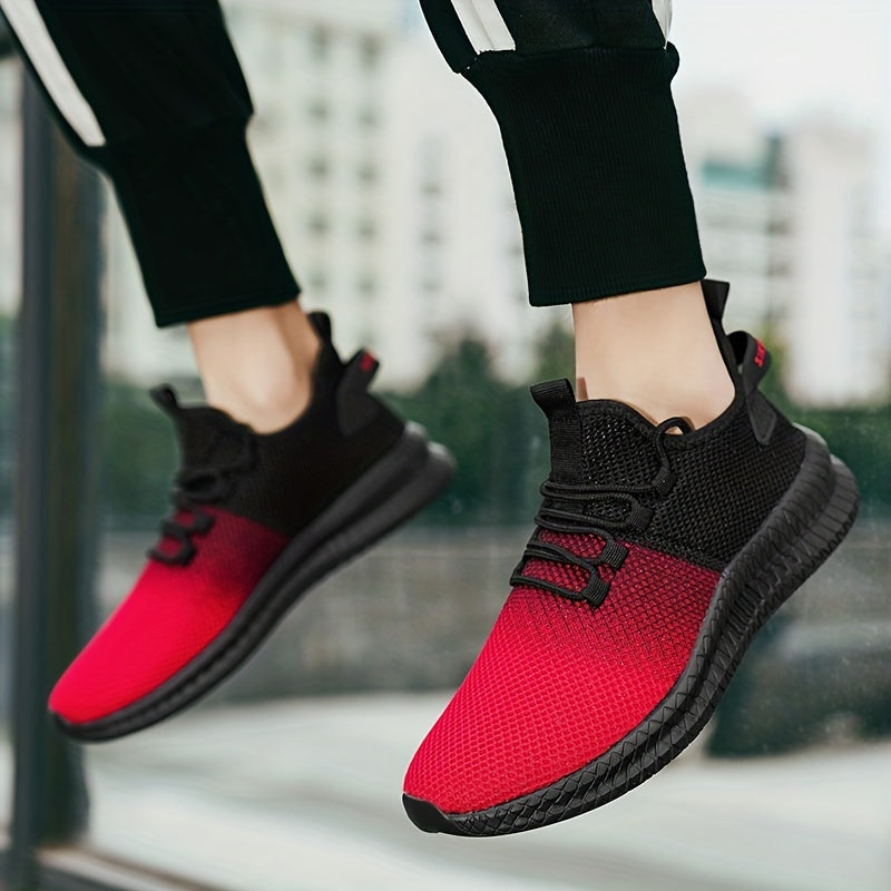 Sneakers Homme Ombre à enfiler avec lacets-Chaussures de sport résistantes aux odeurs-Légères et respirantes