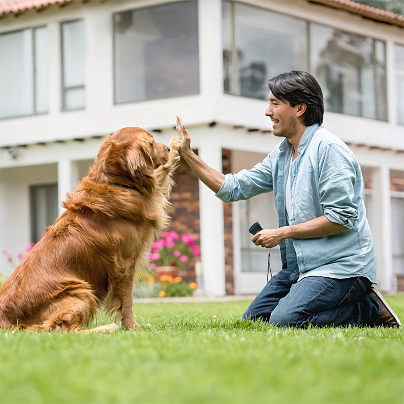 1pc Ultrasonic Dog Bark Deterrent - Handheld Training Control Tool With LED Dual Sensors