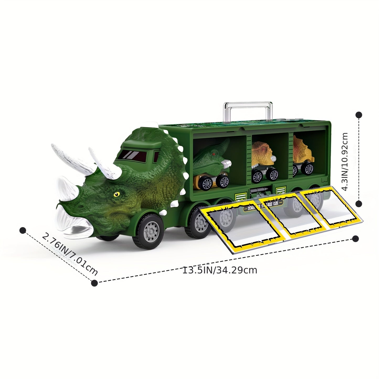 Dinosaur Toys 21pcs \ u002F Pack Dinosaur Truck com 6 carros de dinossauro retráteis e figuras de dinossauro, brinquedos para meninos e meninas, caminhão transportador de dinossauro presentes de Natal