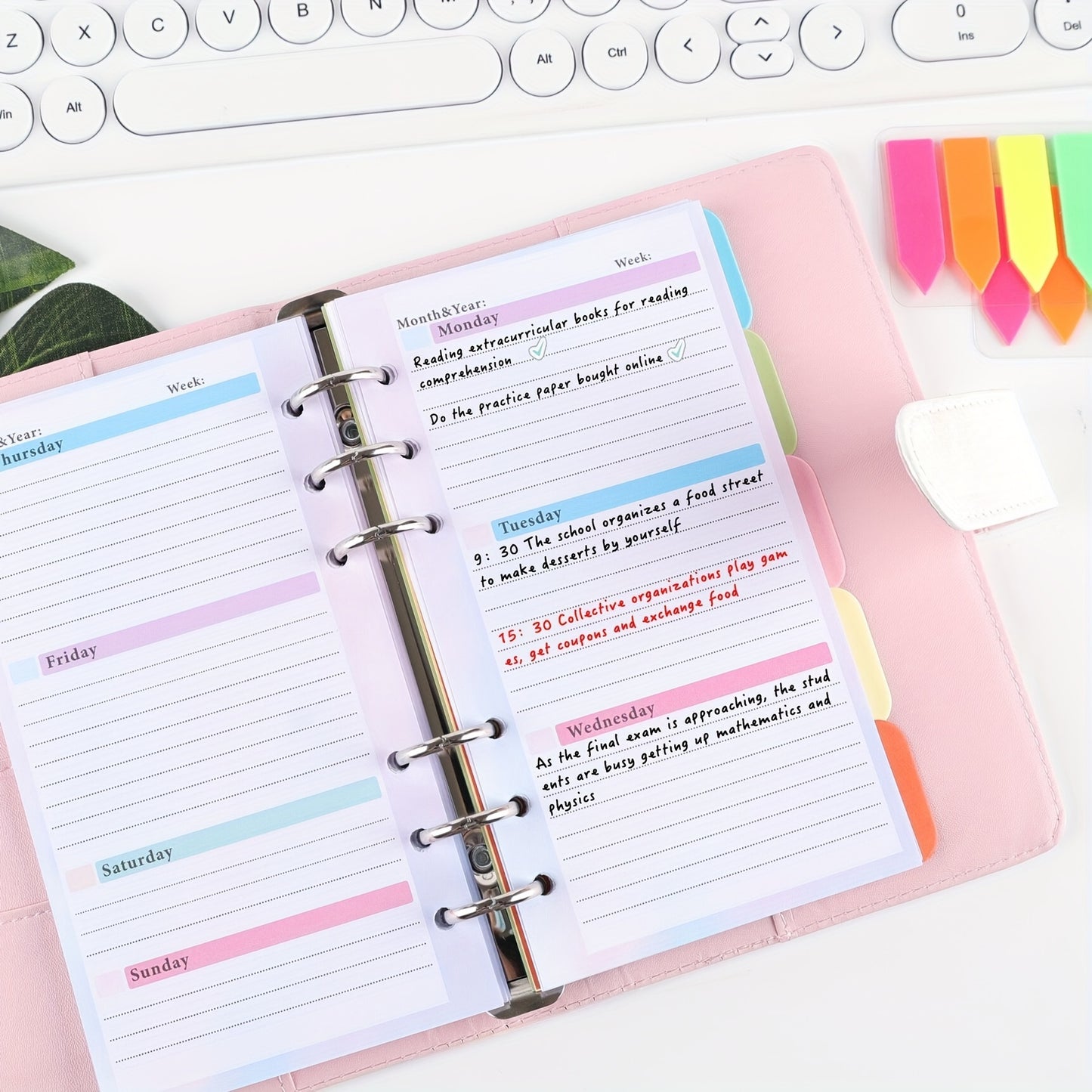 Organize Your Life: 82 Sheets 6-Hole Loose Leaf Paper Refill For Budget, Weekly & Monthly Planner Refills With Binder Pocket Sticker Rulers